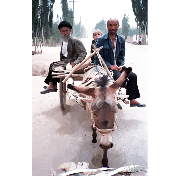 Taksi, Kaşgar, Uygur Bölgesi, 1984 yılı      Fotoğraf: Halil Uğur 