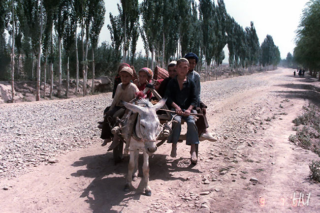 Uygur Çocukları - Kaşgar, Uygur Bölgesi, 1984 yılı.   Fotoğraf: Halil Uğur 